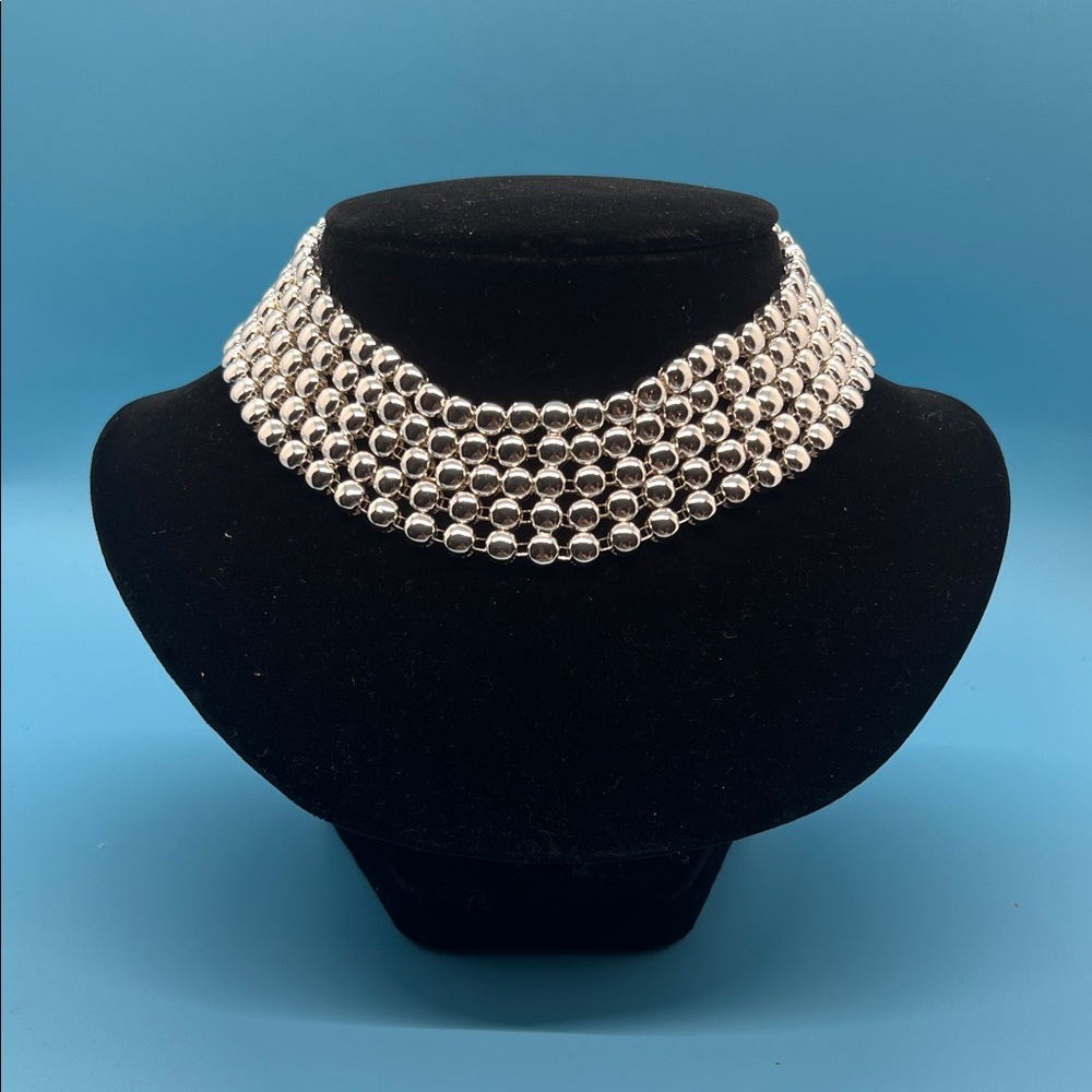 #0109.   Calvin Klein Silver Multi-Strand Necklace